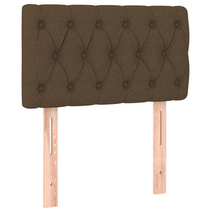 Κρεβάτι Boxspring με Στρώμα Σκούρο Καφέ 80x200 εκ. Υφασμάτινο