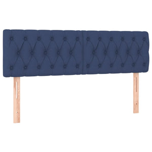 Κρεβάτι Boxspring με Στρώμα Μπλε 140x200 εκ. Υφασμάτινο