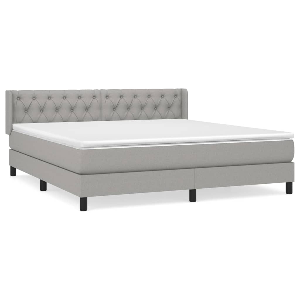 Κρεβάτι Boxspring με Στρώμα Αν. Πράσινο 160x200εκ Υφασμάτινο