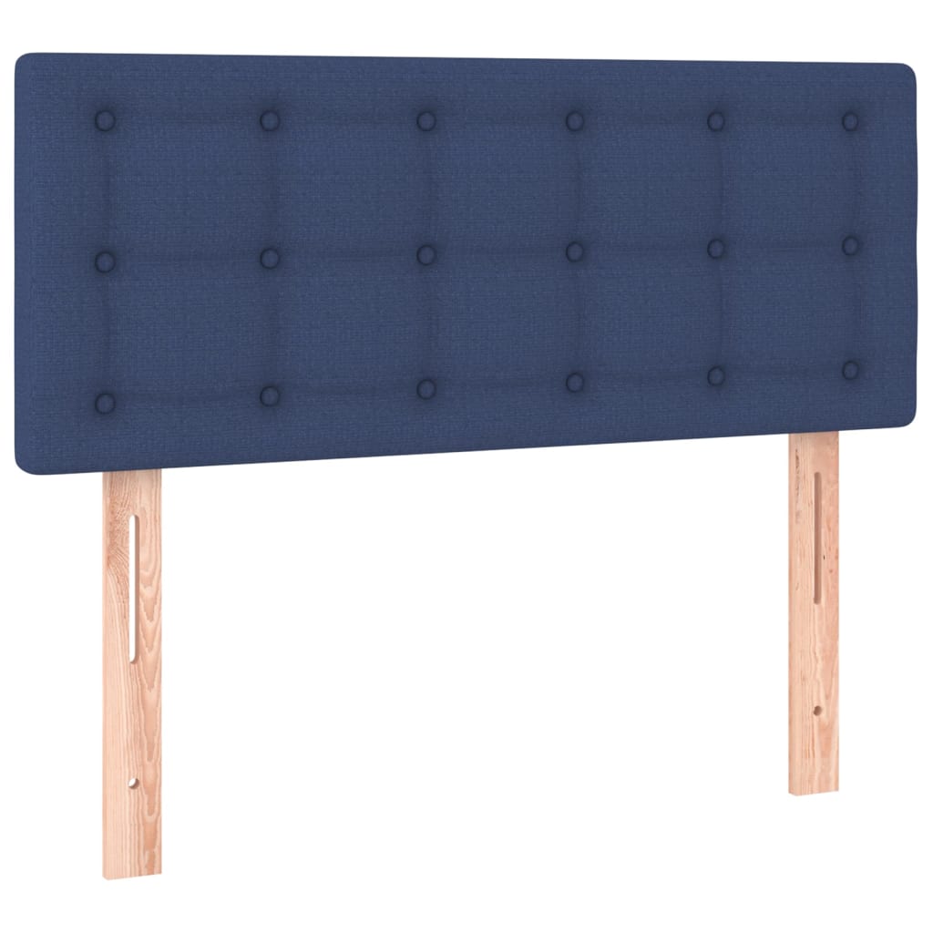 Κρεβάτι Boxspring με Στρώμα Μπλε 90x200 εκ.Υφασμάτινο