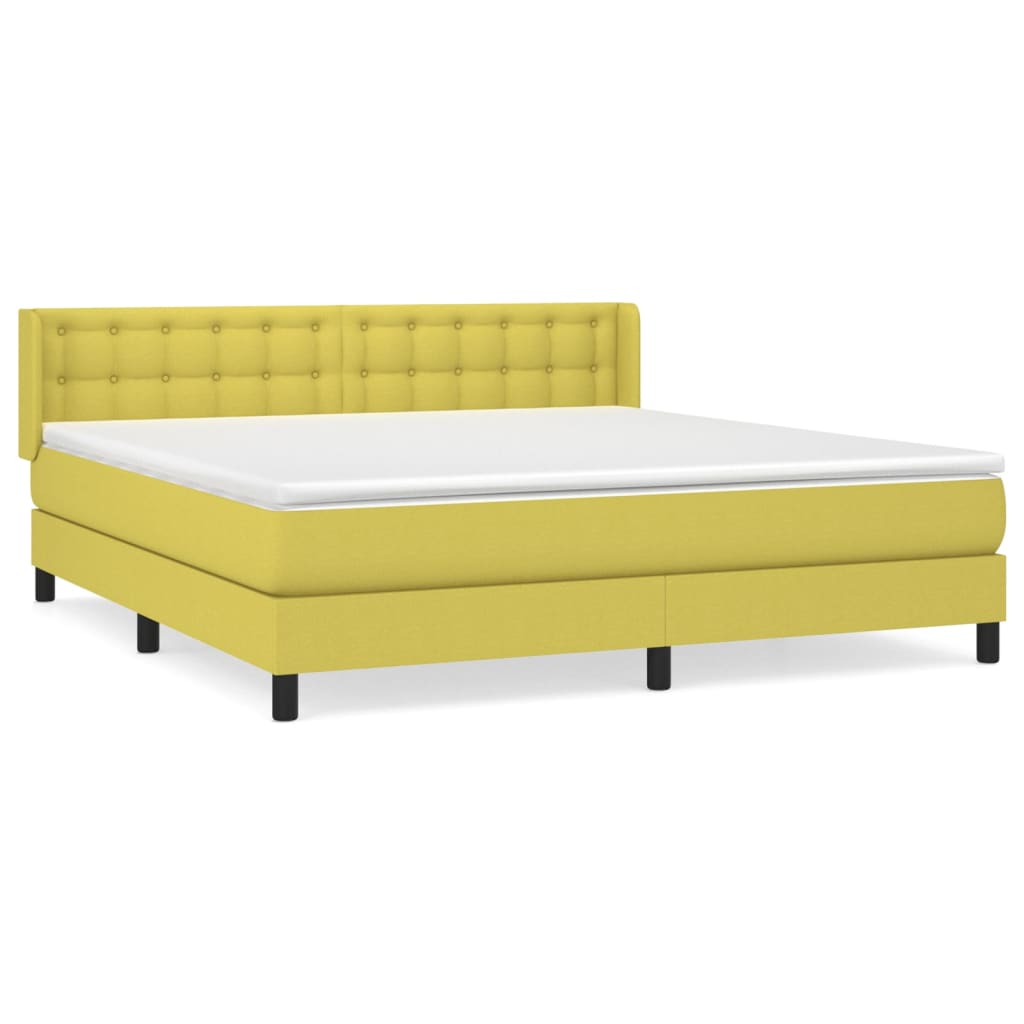 Κρεβάτι Boxspring με Στρώμα Πράσινο 180x200 εκ.Υφασμάτινο