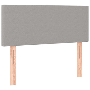 Κρεβάτι Boxspring με Στρώμα Ανοιχτό Γκρι 90x190 εκ. Υφασμάτινο