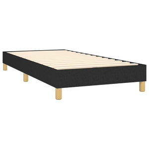 Κρεβάτι Boxspring με Στρώμα Μαύρο 90x200 εκ. Υφασμάτινο