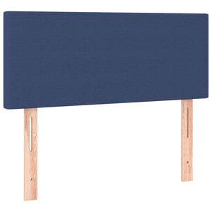 Κρεβάτι Boxspring με Στρώμα Μπλε 90x200 εκ.Υφασμάτινο - Pakobazaar