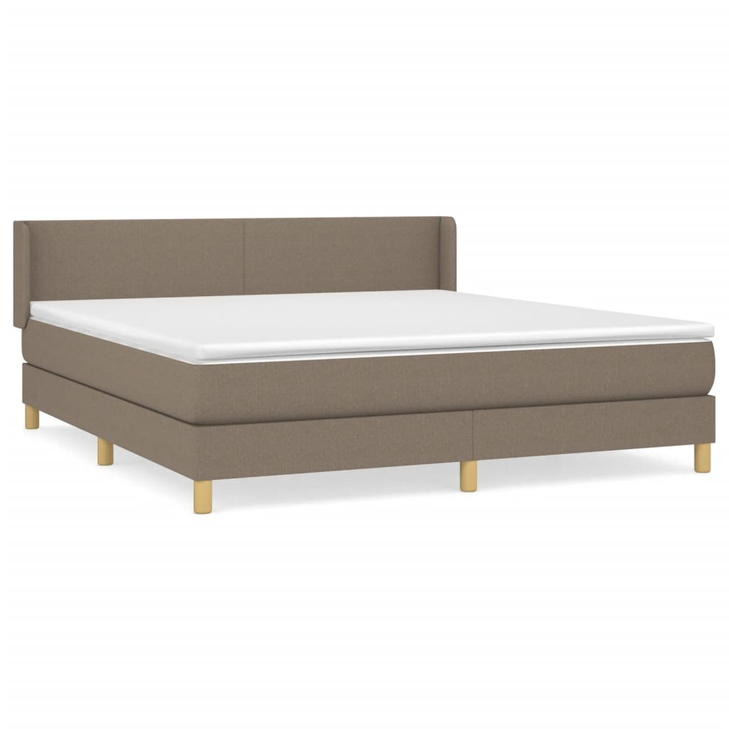Κρεβάτι Boxspring με Στρώμα Taupe 160x200 εκ. Υφασμάτινο