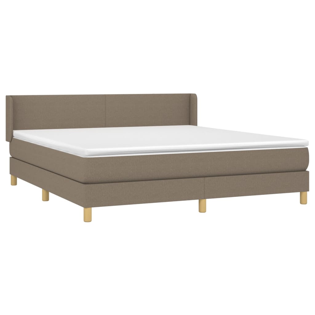 Κρεβάτι Boxspring με Στρώμα Taupe 160x200 εκ. Υφασμάτινο
