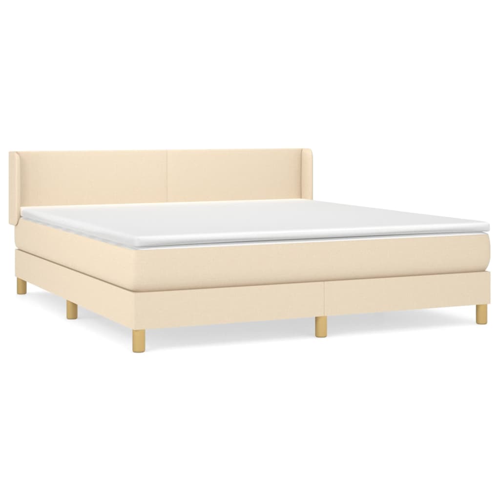 Κρεβάτι Boxspring με Στρώμα Κρεμ 160x200 εκ. Υφασμάτινο
