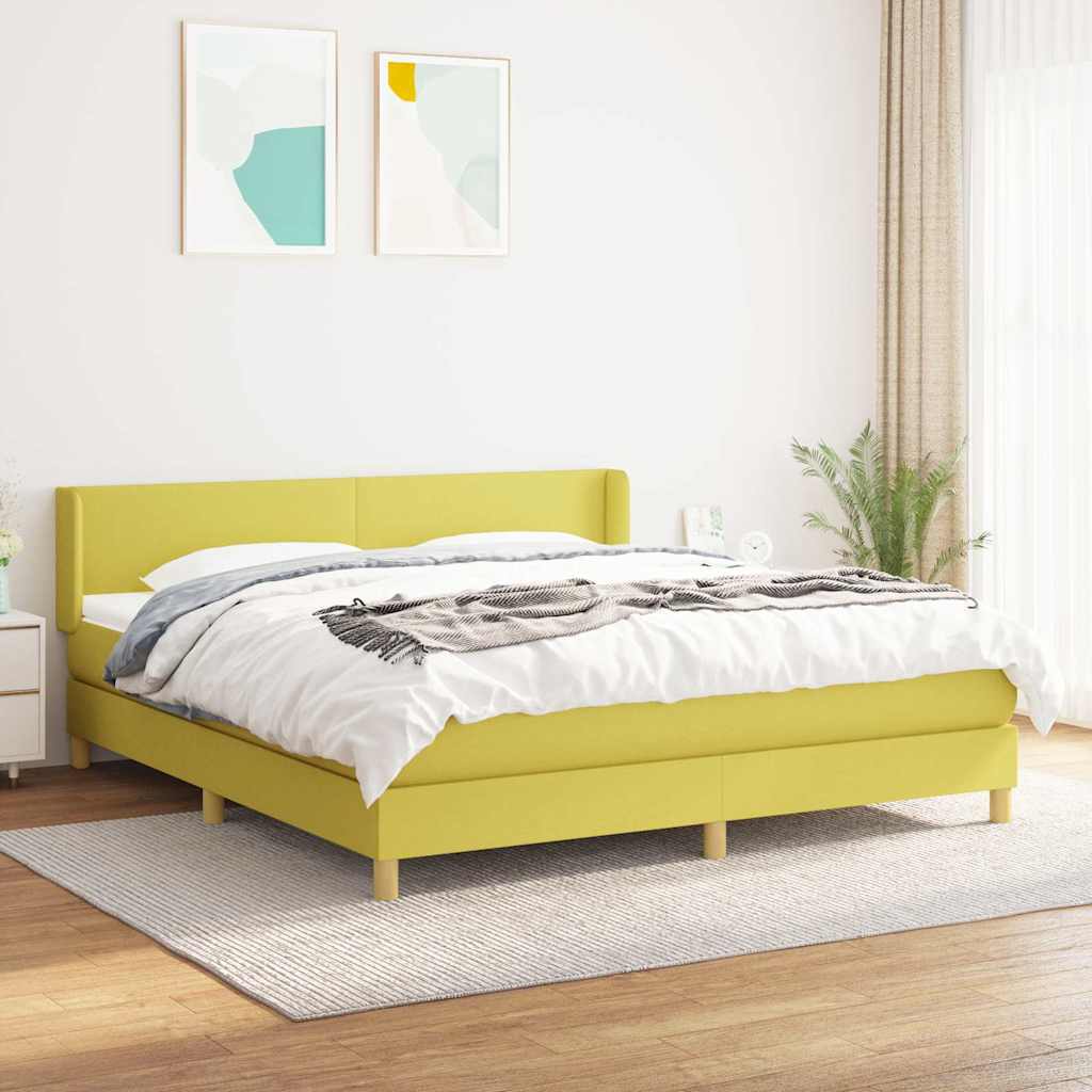 Κρεβάτι Boxspring με Στρώμα Πράσινο 180x200 εκ.Υφασμάτινο