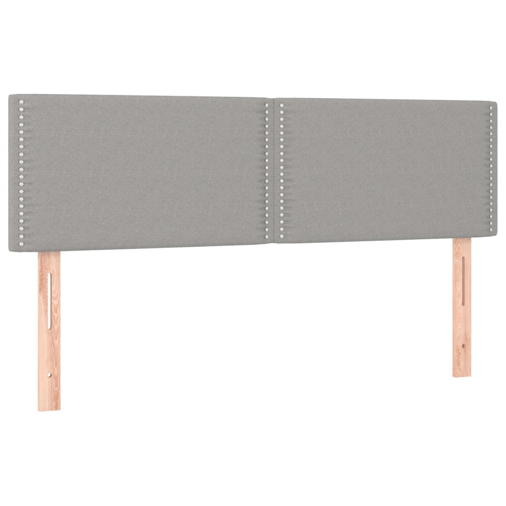 Κρεβάτι Boxspring με Στρώμα Ανοιχτό Γκρι 140x190 εκ. Υφασμάτινο - Pakobazaar