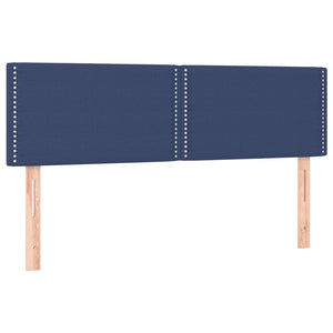 Κρεβάτι Boxspring με Στρώμα Μπλε 140x190 εκ. Υφασμάτινο