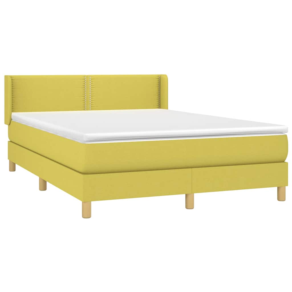 Κρεβάτι Boxspring με Στρώμα Πράσινο 140x190 εκ. Υφασμάτινο