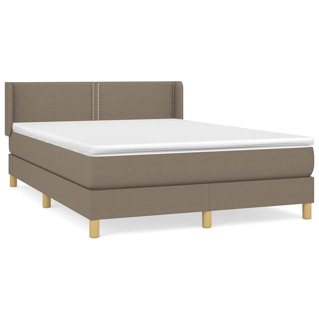 Κρεβάτι Boxspring με Στρώμα Taupe 140x200 εκ. Υφασμάτινο