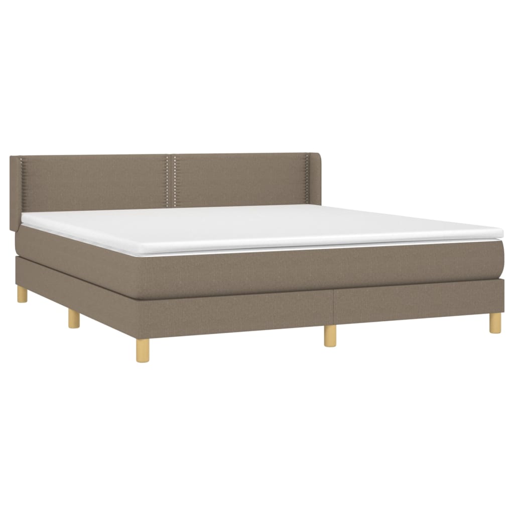 Κρεβάτι Boxspring με Στρώμα Taupe 160x200 εκ. Υφασμάτινο
