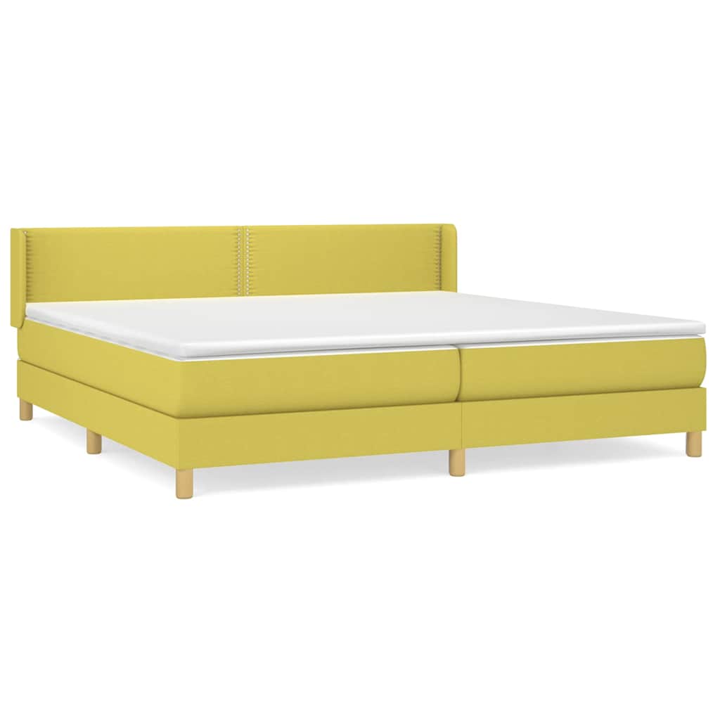 Κρεβάτι Boxspring με Στρώμα Πράσινο 200x200 εκ. Υφασμάτινο - Pakobazaar