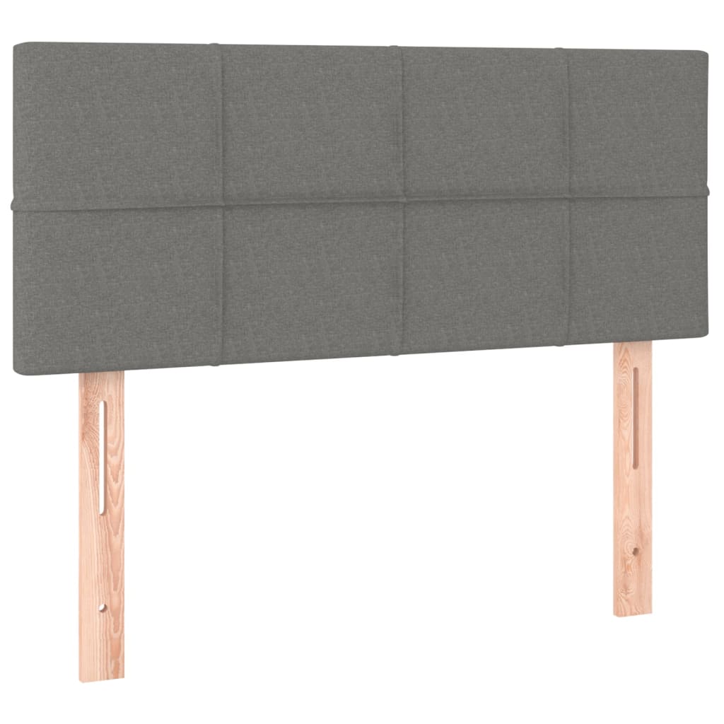 Κρεβάτι Boxspring με Στρώμα Σκούρο Γκρι 90x190 εκ. Υφασμάτινο