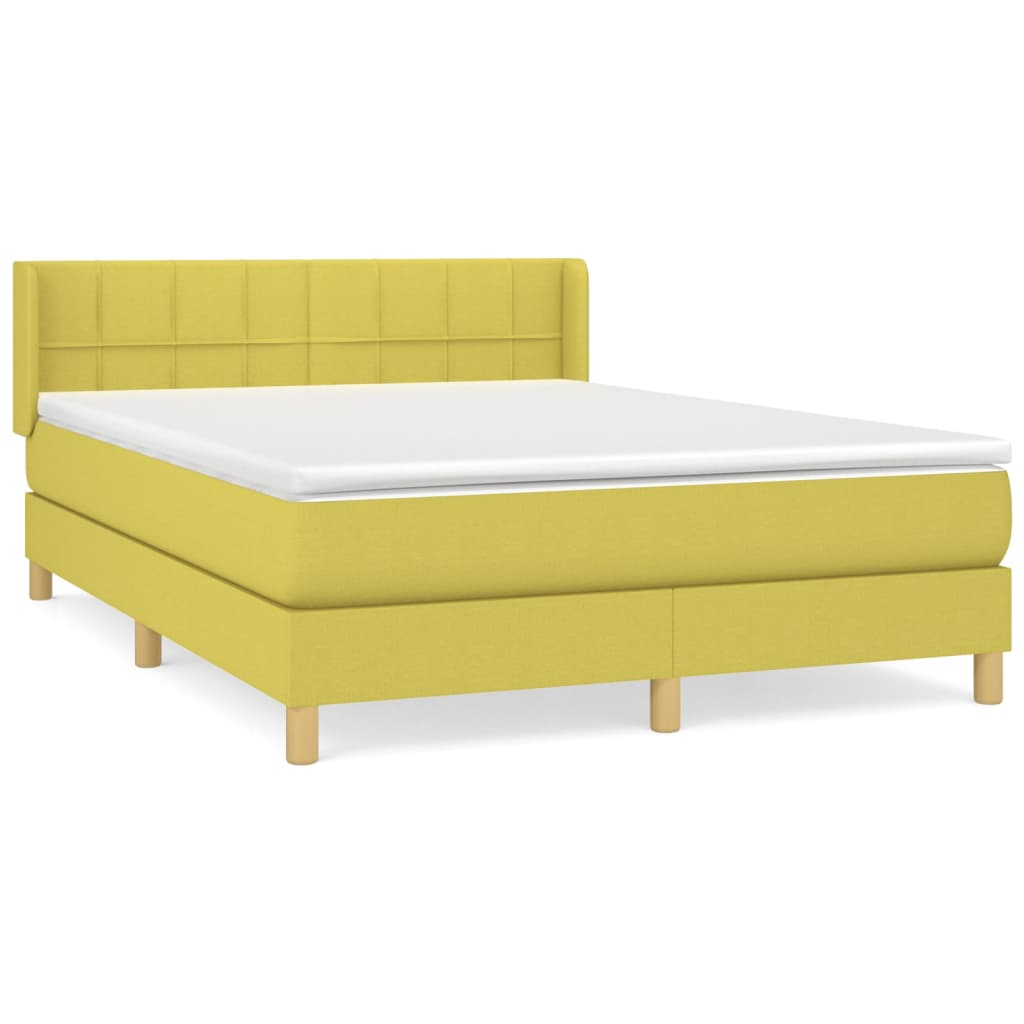 Κρεβάτι Boxspring με Στρώμα Πράσινο 140x190 εκ. Υφασμάτινο