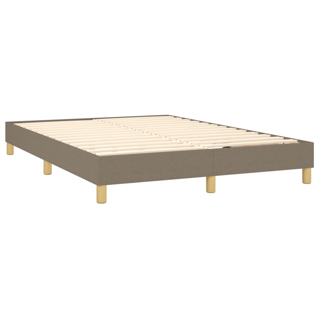 Κρεβάτι Boxspring με Στρώμα Taupe 140x200 εκ. Υφασμάτινο