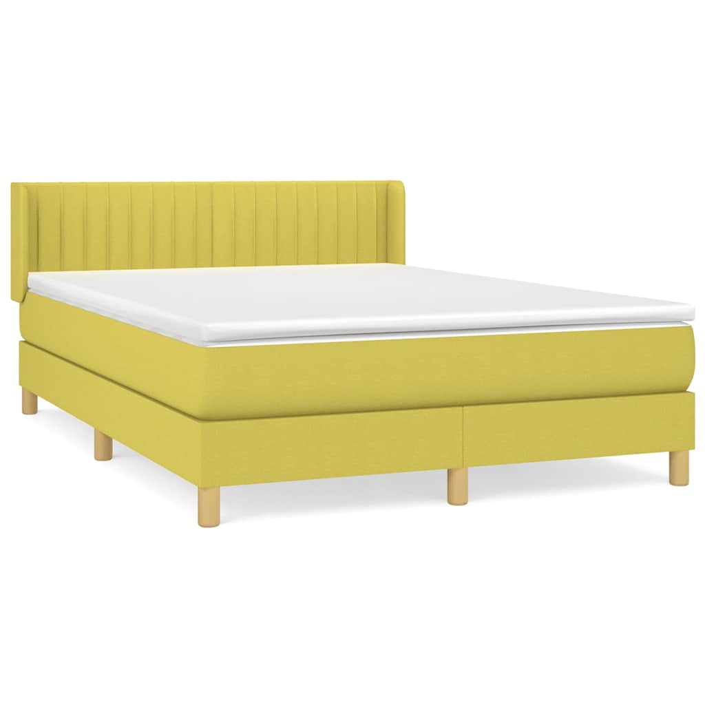 Κρεβάτι Boxspring με Στρώμα Πράσινο 140x190 εκ. Υφασμάτινο