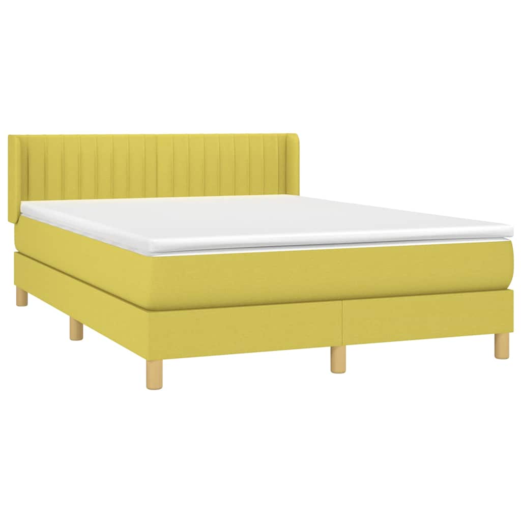 Κρεβάτι Boxspring με Στρώμα Πράσινο 140x190 εκ. Υφασμάτινο