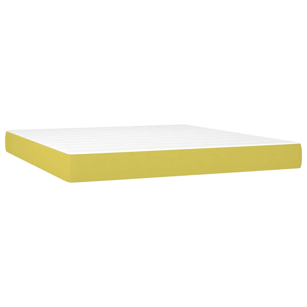 Κρεβάτι Boxspring με Στρώμα Πράσινο 180x200 εκ.Υφασμάτινο