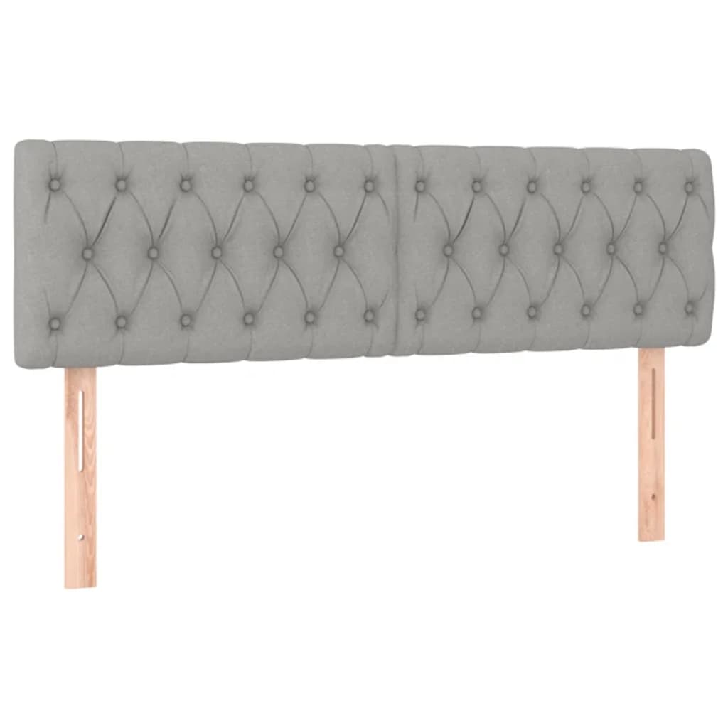 Κρεβάτι Boxspring με Στρώμα Ανοιχτό Γκρι 140x190 εκ. Υφασμάτινο