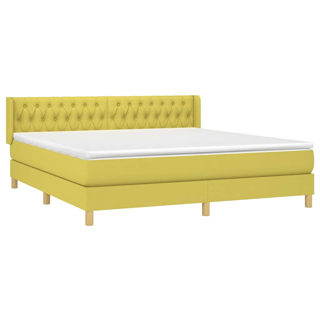 Κρεβάτι Boxspring με Στρώμα Πράσινο 180x200 εκ.Υφασμάτινο