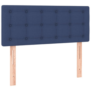 Κρεβάτι Boxspring με Στρώμα Μπλε 90x200 εκ.Υφασμάτινο