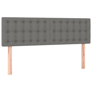Κρεβάτι Boxspring με Στρώμα Σκούρο Γκρι 140x200 εκ Υφασμάτινο
