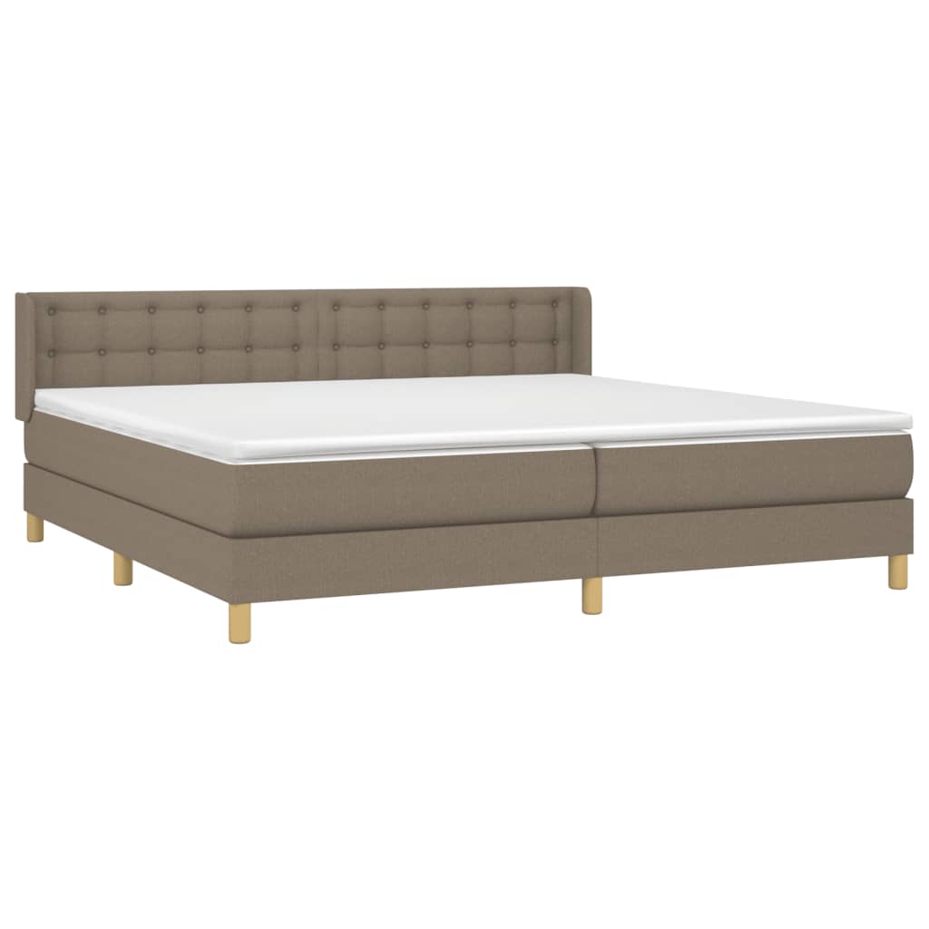Κρεβάτι Boxspring με Στρώμα Taupe 160x200 εκ. Υφασμάτινο - Pakobazaar