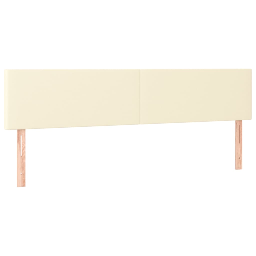 Κρεβάτι Boxspring με Στρώμα Κρεμ 200x200 εκ. Συνθετικό Δέρμα
