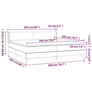Κρεβάτι Boxspring με Στρώμα Καπουτσίνο 200x200εκ.από Συνθ.Δέρμα - Pakobazaar
