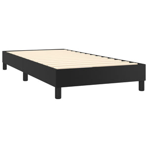 Κρεβάτι Boxspring με Στρώμα Μαύρο 80 x 200 εκ. Συνθετικό Δέρμα