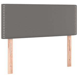 Κρεβάτι Boxspring με Στρώμα Γκρι 80 x 200 εκ. Συνθετικό Δέρμα