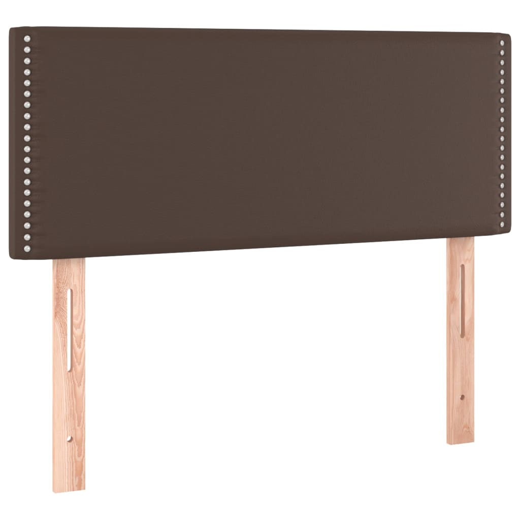 Κρεβάτι Boxspring με Στρώμα Καφέ 90x200 εκ. από Συνθετικό Δέρμα