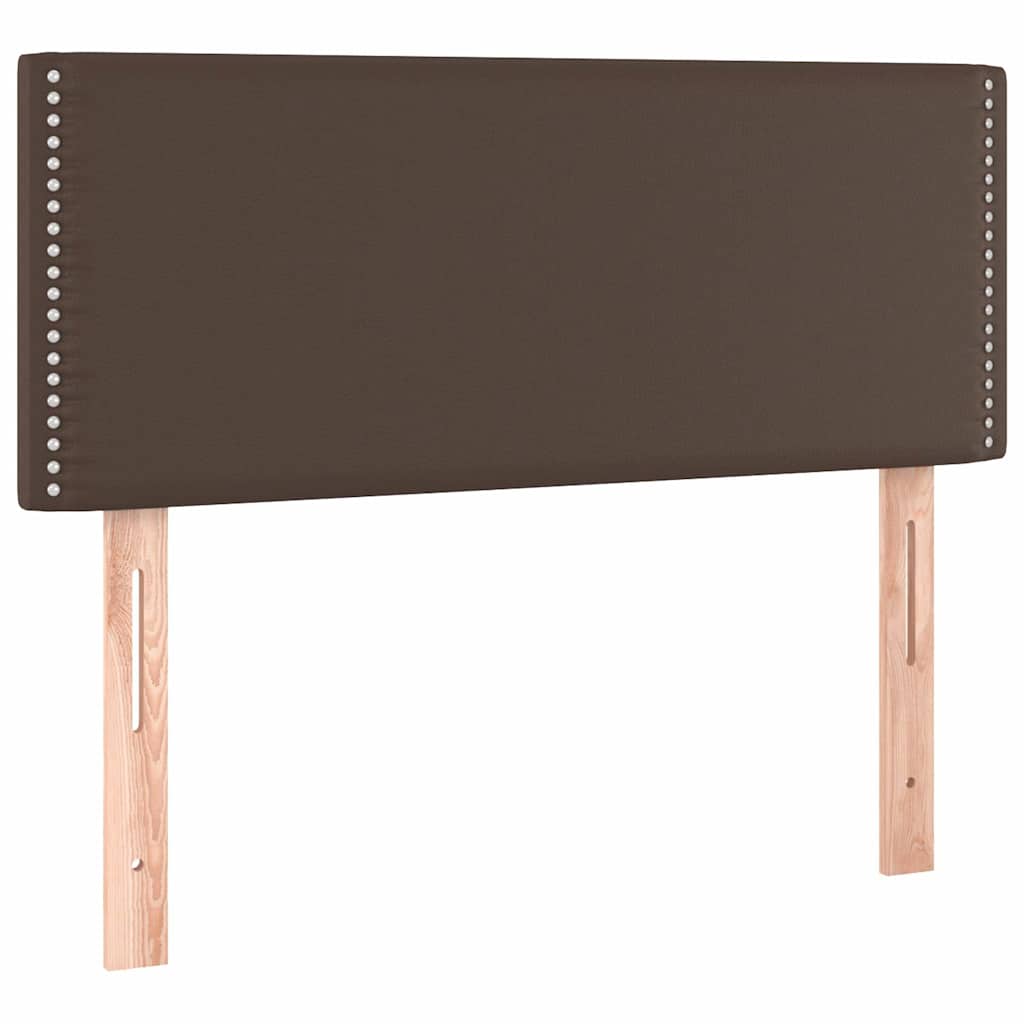 Κρεβάτι Boxspring με Στρώμα Καφέ 100x200εκ. από Συνθετικό Δέρμα