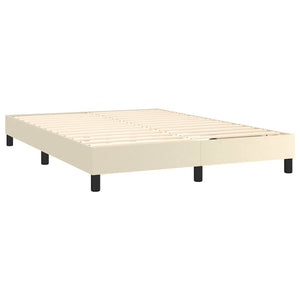 Κρεβάτι Boxspring με Στρώμα Κρεμ 140x200εκ. από Συνθετικό Δέρμα