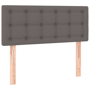Κρεβάτι Boxspring με Στρώμα Γκρι 80 x 200 εκ. Συνθετικό Δέρμα - Pakobazaar