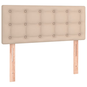 Κρεβάτι Boxspring με Στρώμα Καπουτσίνο 100x200εκ.από Συνθ.Δέρμα - Pakobazaar