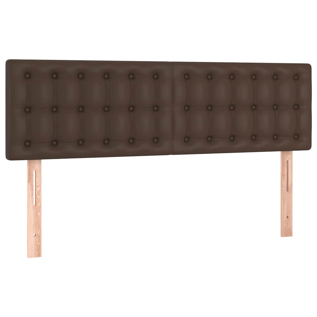 Κρεβάτι Boxspring με Στρώμα Καφέ 140x190εκ. από Συνθετικό Δέρμα