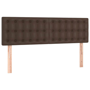 Κρεβάτι Boxspring με Στρώμα Καφέ 140x190εκ. από Συνθετικό Δέρμα