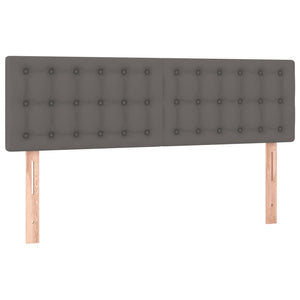 Κρεβάτι Boxspring με Στρώμα Γκρι 140x190εκ. από Συνθετικό Δέρμα