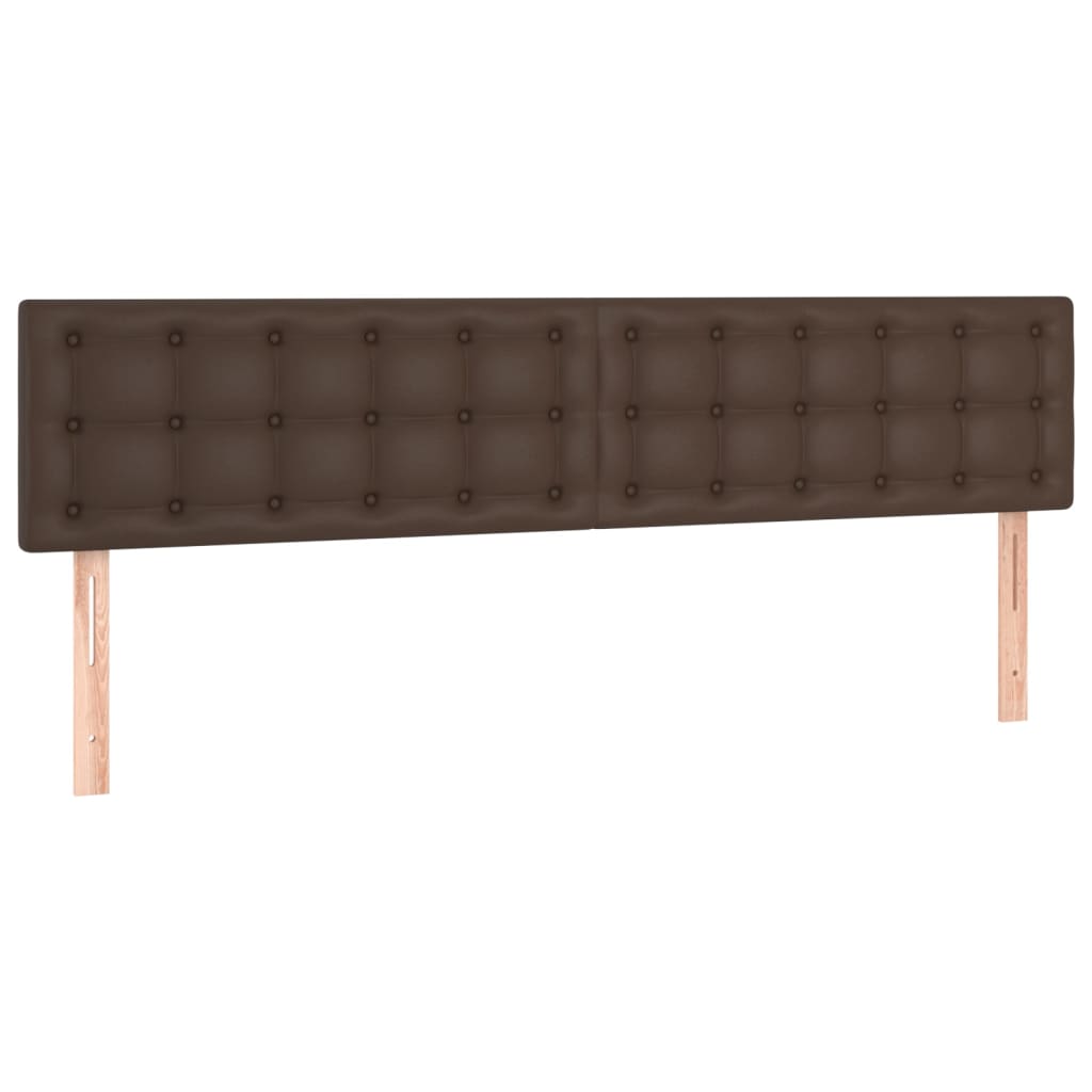 Κρεβάτι Boxspring με Στρώμα Καφέ 160x200εκ. από Συνθετικό Δέρμα