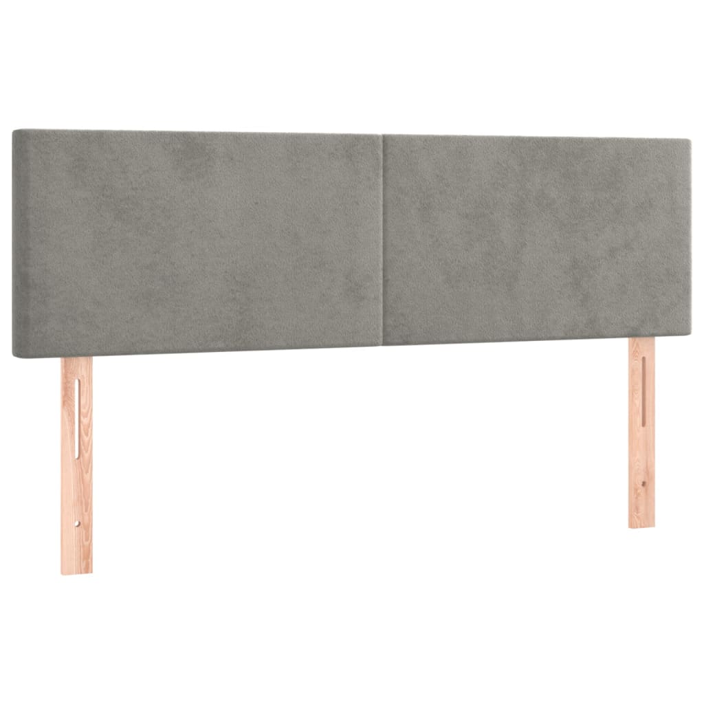 Κρεβάτι Boxspring με Στρώμα Ανοιχτό Γκρι 140x200 εκ. Βελούδινο