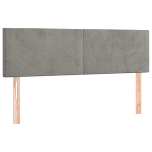 Κρεβάτι Boxspring με Στρώμα Ανοιχτό Γκρι 140x200 εκ. Βελούδινο