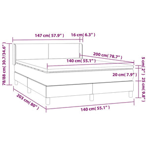 Κρεβάτι Boxspring με Στρώμα Σκούρο Πράσινο 140x200εκ. Βελούδινο