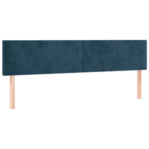 Κρεβάτι Boxspring με Στρώμα Σκούρο Μπλε 160x200 εκ. Βελούδινο - Pakobazaar