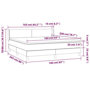 Κρεβάτι Boxspring με Στρώμα Σκούρο Μπλε 160x200 εκ. Βελούδινο - Pakobazaar