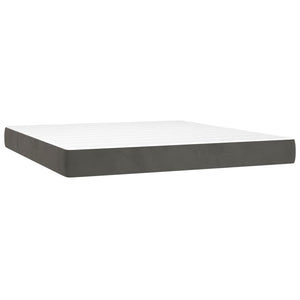 Κρεβάτι Boxspring με Στρώμα Σκούρο Γκρι 180x200 εκ. Βελούδινο