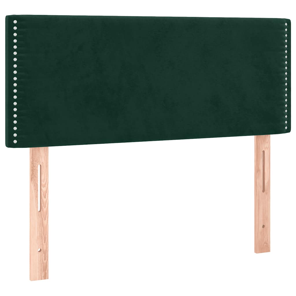 Κρεβάτι Boxspring με Στρώμα Σκούρο Πράσινο 90x190 εκ. Βελούδινο - Pakobazaar