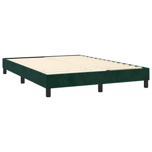 Κρεβάτι Boxspring με Στρώμα Σκούρο Πράσινο 140x190εκ. Βελούδινο